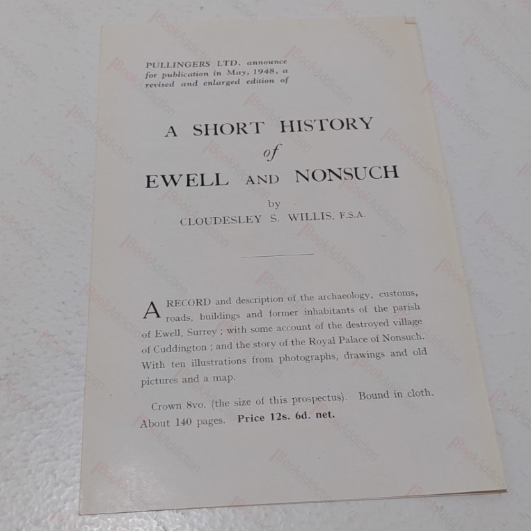 A Short History of Ewell and Nonsuch (Publisher’s Promptional Leaflet, 1948)